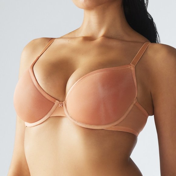 Savage X Fenty By Rihanna Sheer X Demi Spacer Bra - 36D - Terracotta Pink - NEW! - Picture 1 of 9